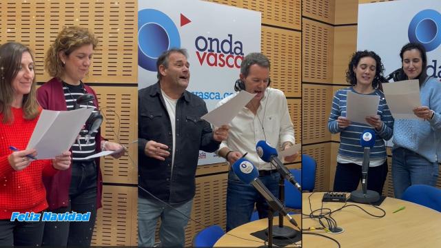 Un momento de la grabación del villancico de Onda Vasca 2024