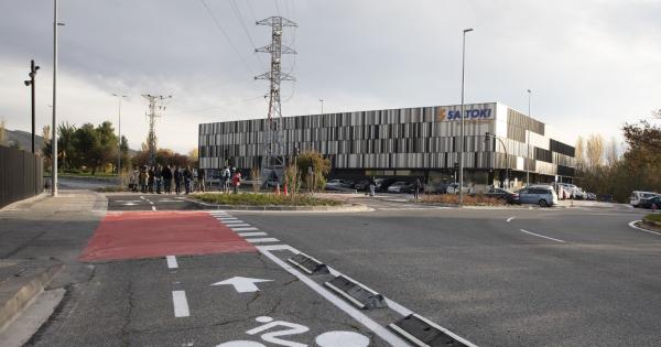 Carril bici en el polígono de Landaben. Fotos: Ayuntamiento de Pamplona