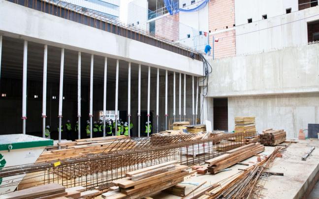 Las obras para la construcción del civivox del Segundo Ensanche cumplen un año. Foto: Ayuntamiento de Pamplona