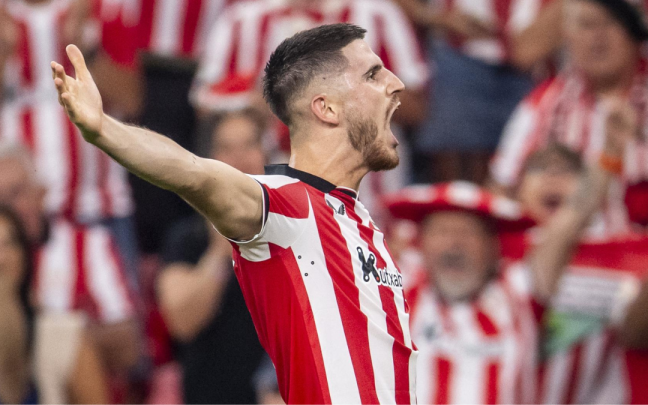 Oihan Sancet celebrando su gol frente al Rayo Vallecano. Foto: Athletic Club