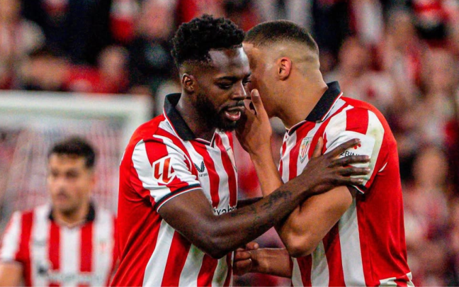 Iñaki Williams y Maroan Sannadi en un partido con el Athletic. Foto: Athletic Club