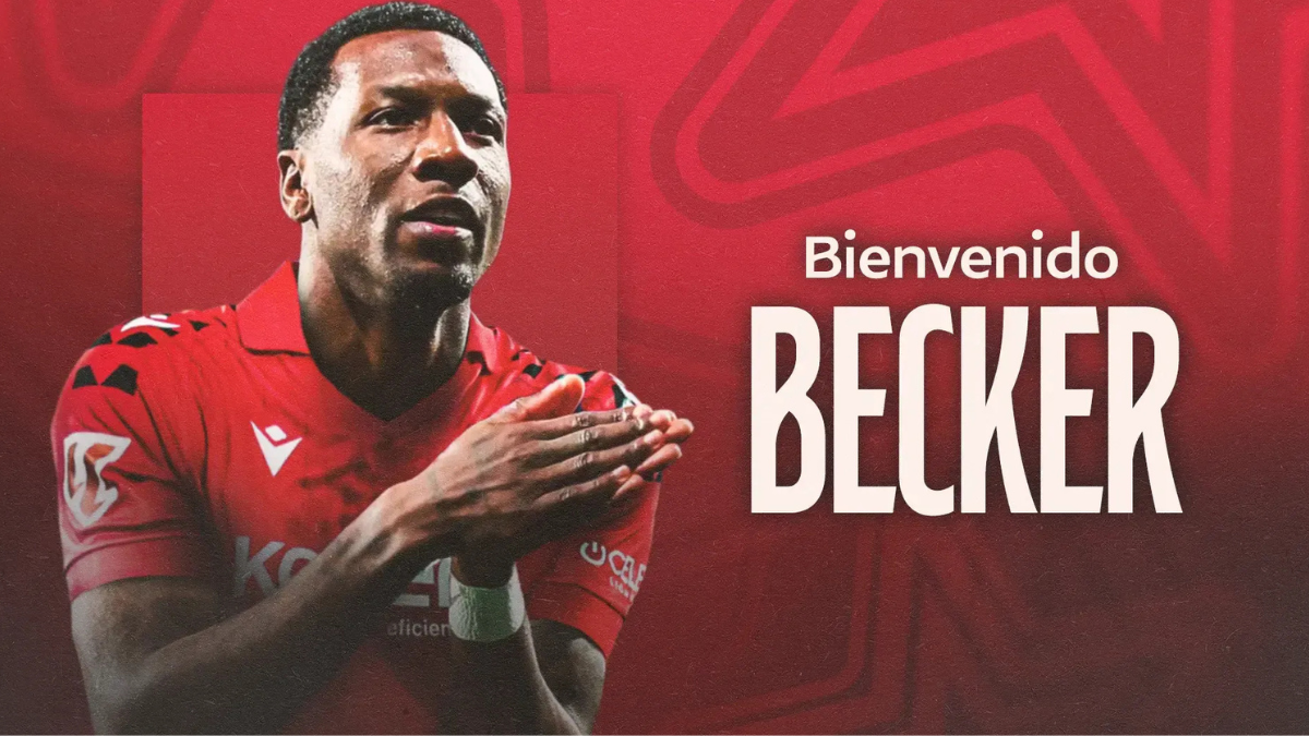 Imagen del anuncio del fichaje de Sheraldo Becker por Osasuna. Foto: CA Osasuna