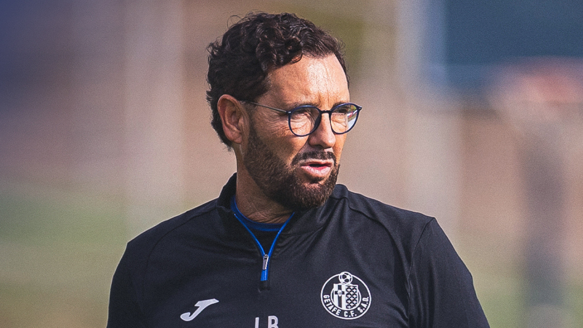 José Bordalás durante una sesión de entrenamiento con el Getafe. Foto: GETAFE CF