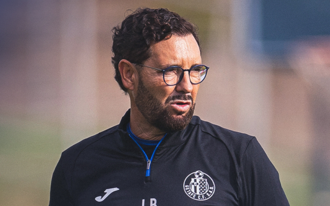 José Bordalás durante una sesión de entrenamiento con el Getafe. Foto: GETAFE CF