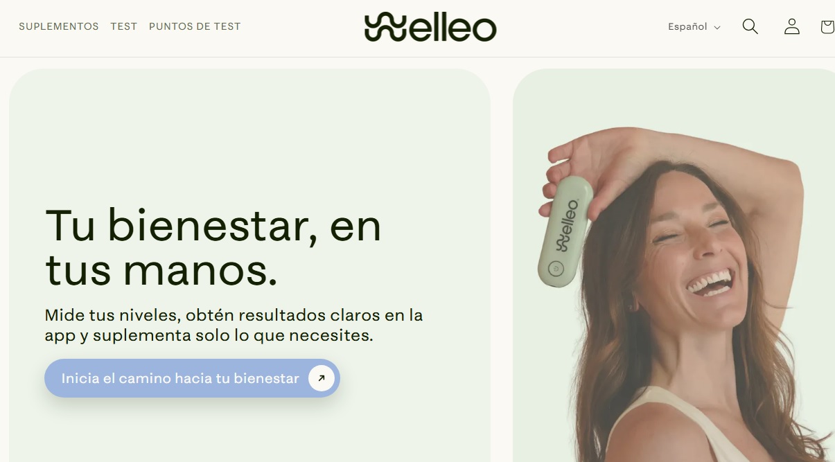 Imagen de la página web de Welleo. WELLEO
