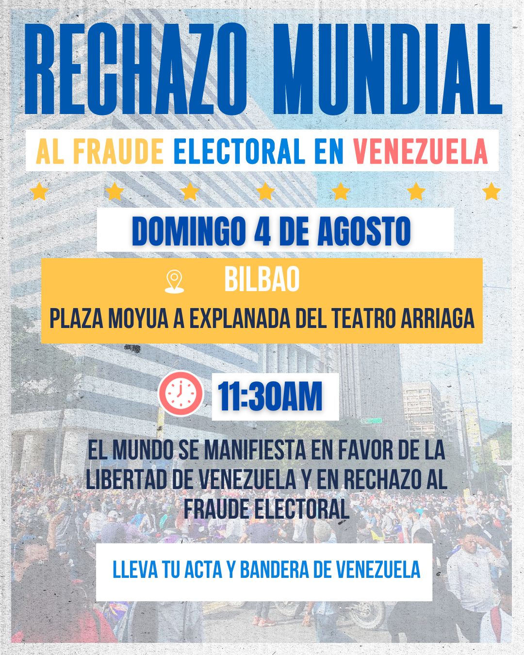 Cartel de la manifestación de la Plataforma de Venezolanos en Bilbao Cartel de la manifestación de la Plataforma de Venezolanos en Bilbao
