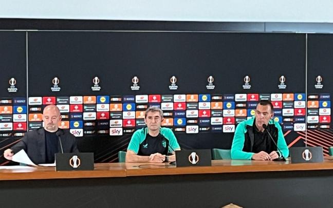 Ernesto Valverde, durante la rueda de prensa previa al partido de Europa League ante la Roma | Foto: Onda Vasca