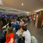 Interior del Luckia Casino Bilbao durante la retransmisión del partido.