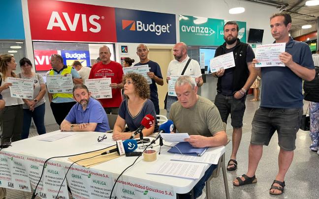 Rueda de prensa de los representantes de ELA, LAB y Aurrera