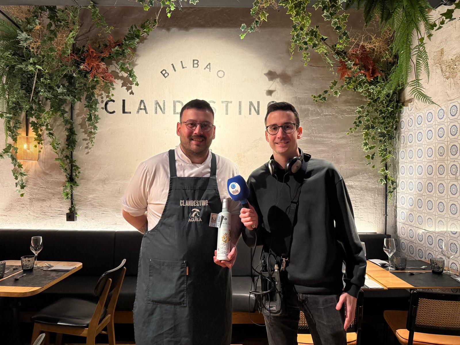 Fernando Agudo, jefe de cocina del restaurante Clandestino, entrevistado en Onda Vasca
