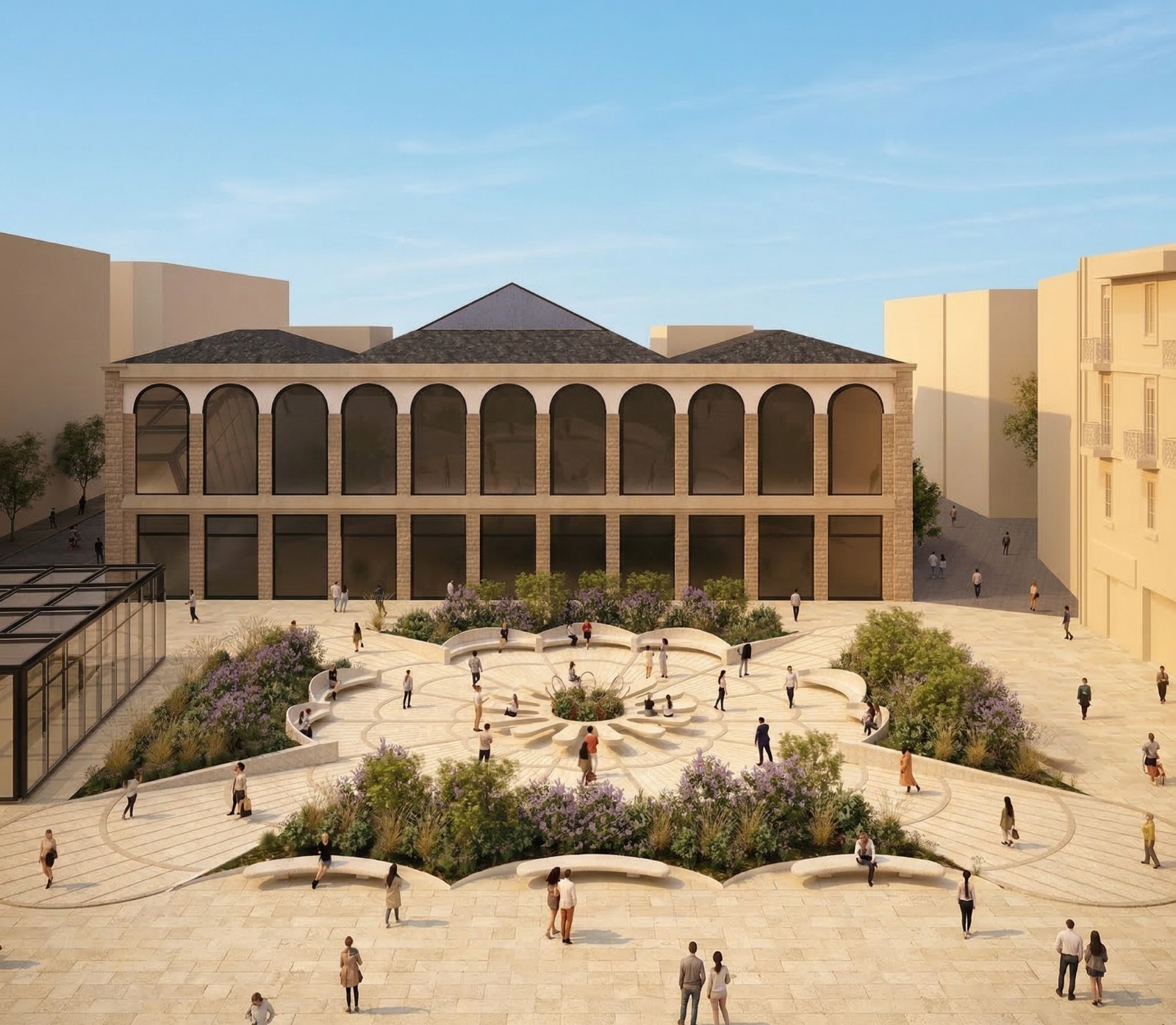Diseño del arquitecto Javier Zubiria, propuesto por el Ayuntamiento de Donostia, para la nueva plaza de la Bretxa