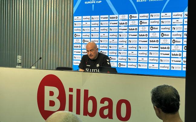 Jume Ponsarnau en la previa ante PAOK de la FIBA Europe Cup. Foto: Onda Vasca