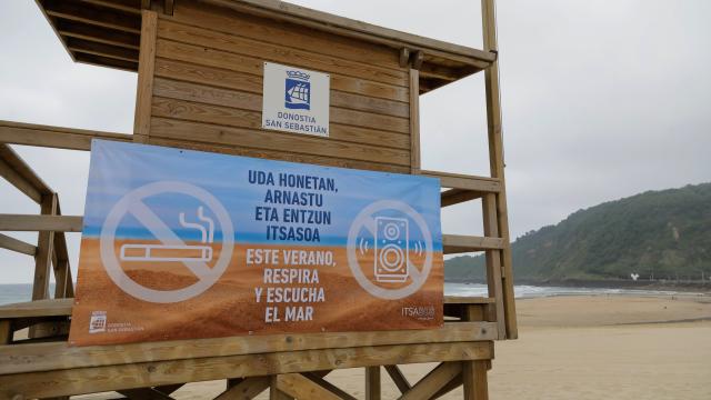 Puesto de socorrismo instalado en la Zurriola