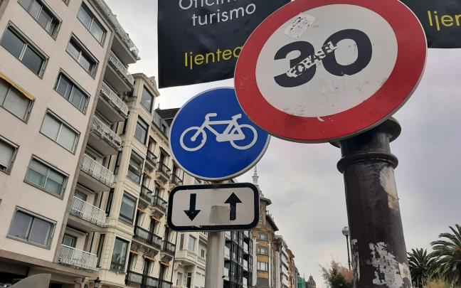 Señales de tráfico en Donostia