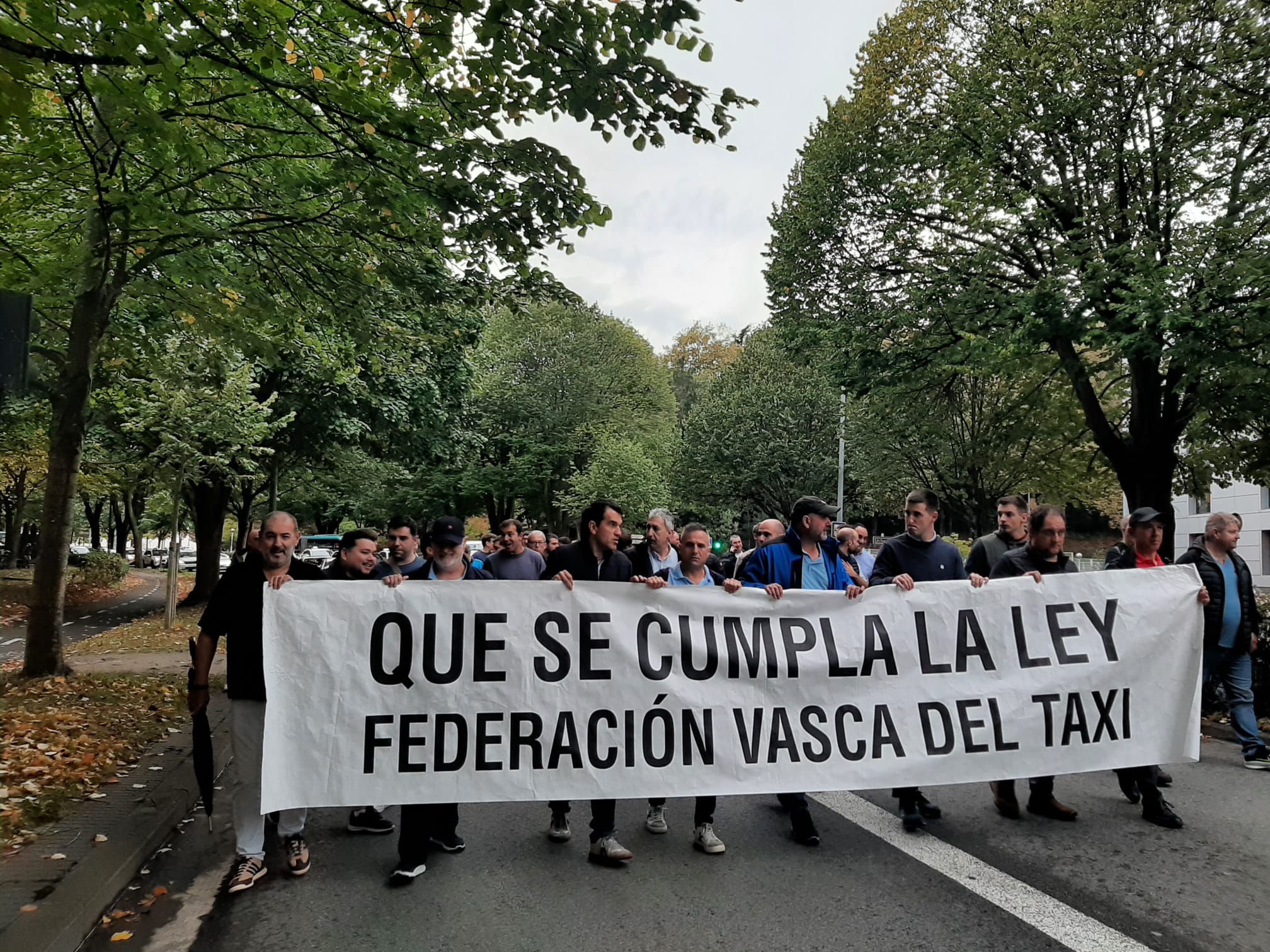 Protesta de los taxistas en Donostia