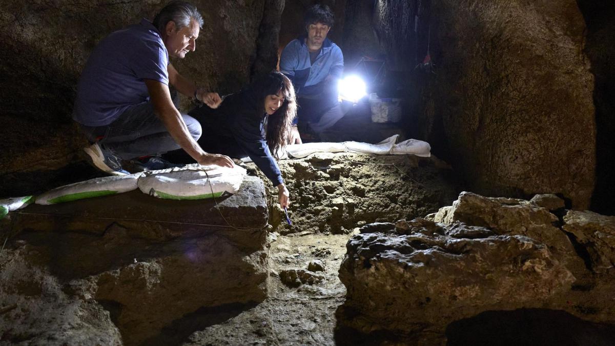 Yacimiento en la cueva de Ultzama. Cedida