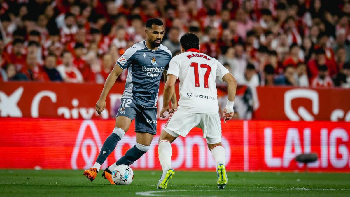 Yangel Herrera disputó los últimos minutos en Sevilla. REAL SOCIEDAD