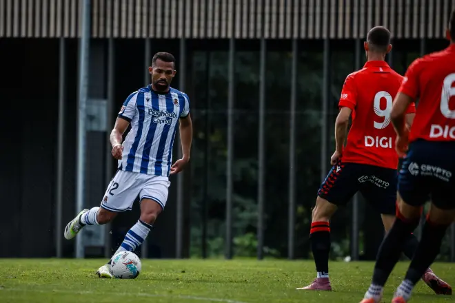 Yangel Herrera, ayer frente a Osasuna. REAL SOCIEDAD