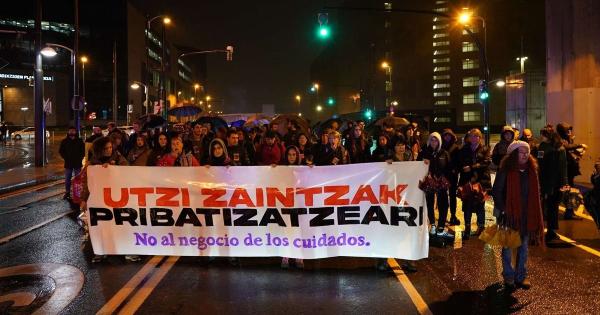 Manifestación de las 7.30 horas en los accesos a Bilbao por San Mamés | Pablo Viñas, Deia 